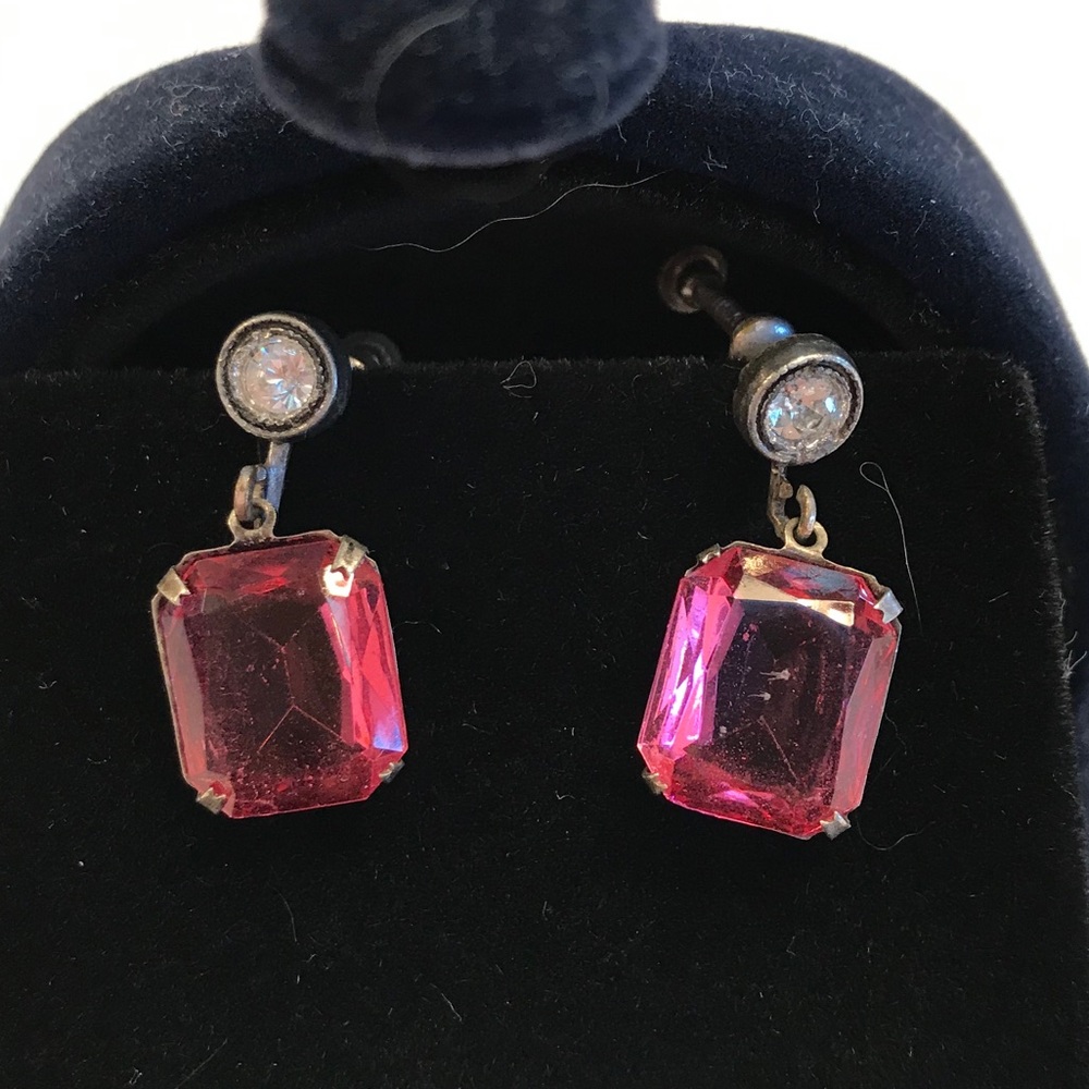 Rare Antique Art Deco Sterling Silver Earrings
